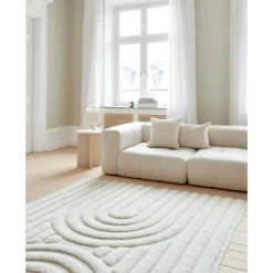 Classic Collection Tuftade Mattor|Ullmattor-Curve Matta 170x230 cm, Natural Beige