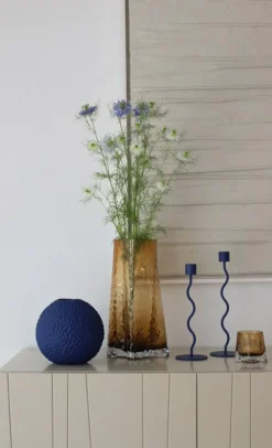 Curved Ljushållare 26 cm, Svart