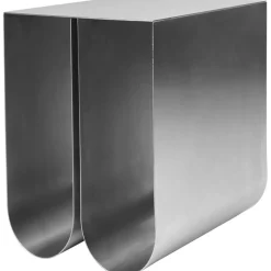 Kristina Dam Studio Sängbord & Nattduksbord|Sängbord & Nattduksbord-Curved Sidobord, Rostfritt Stål