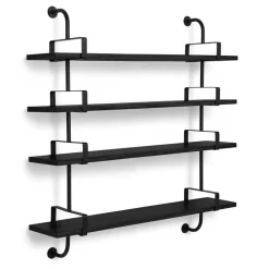 Demon Hylla 4, 155 cm, Svart/Svartbetsad Ask