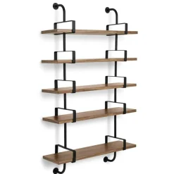 GUBI Vägghyllor-Demon Hylla 5, 95 cm, Svart/Valnöt