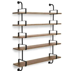 GUBI Vägghyllor-Demon Hylla 5, 155 cm, Svart/Valnöt