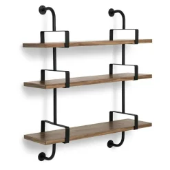 GUBI Vägghyllor-Demon Hylla 3, 95 cm, Svart/Valnöt