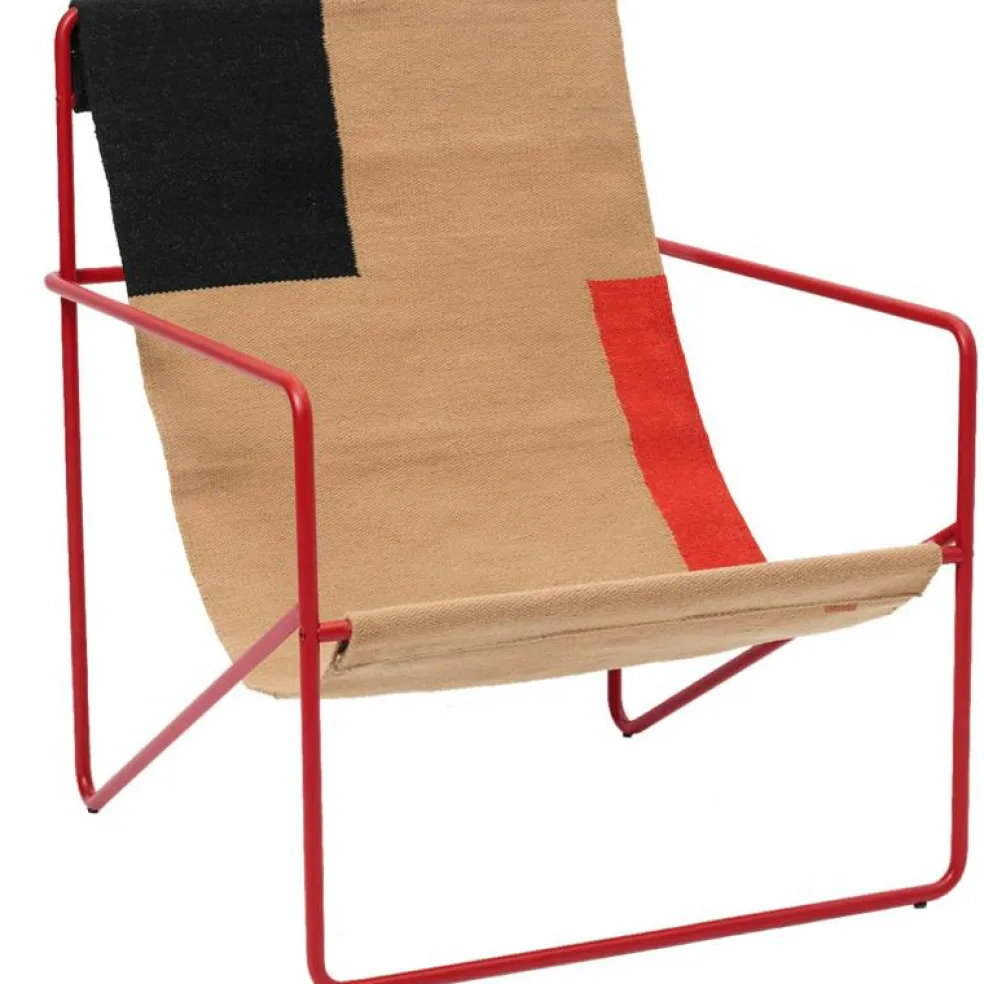 Desert Loungestol, Poppy Red / Block