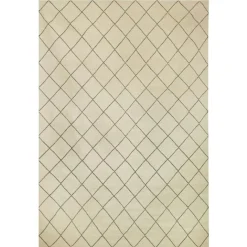 Dhurry Wool Diamond Matta 230x336 cm, Off White/Grey