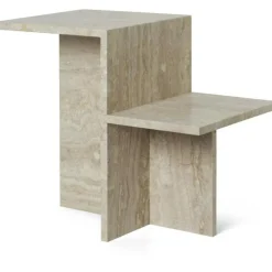 Ferm Living Sidobord & Avlastningsbord-Distinct Sidobord Travertin, Mörkbrun