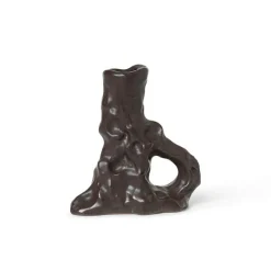 Dito Ljusstake Stengods 11,5x12 cm, Mörkbrun