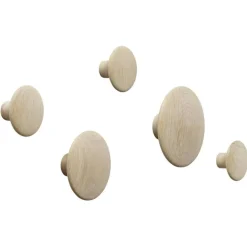 Muuto Krokar & Galgar-Dots Wood Krokar Trä 5-pack, Svart