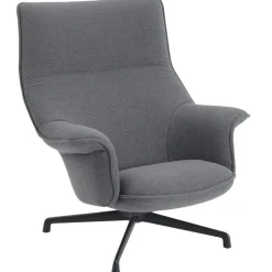 Muuto Fåtöljer-Doze Fåtölj Hög Rygg Med Snurrunderrede, Refine Läder Konjak /