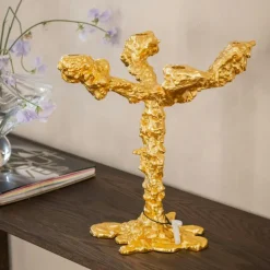 Drip Ljusstake 4 Armar, Guld