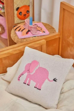 Elephant Kruka Med 3D-detaljar 30x30 cm, Rosa