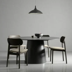 Elephant Stol, Mörk Ek / Svart Läder