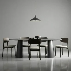 Elephant Stol, Mörk Ek / Svart Läder