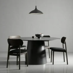 Elephant Stol, Mörk Ek / Svart Läder