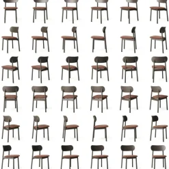 Elephant Stol, Mörk Ek / Svart Läder