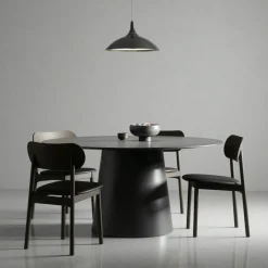 Elephant Stol, Mörk Ek / Svart Läder