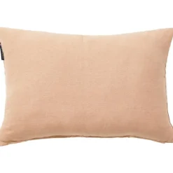 Embroidery Center Striped Linen/Cotton Kudde 40x60 cm, Beige/Off-white