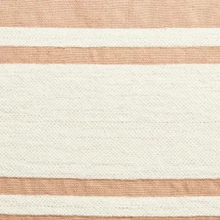 Embroidery Center Striped Linen/Cotton Kudde 40x60 cm, Beige/Off-white