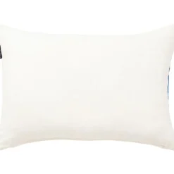 Embroidery Center Striped Linen/Cotton Kudde 40x60 cm, Beige/Off-white