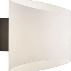 Evoke Vägglampa Oval, Antracit / Opalglas
