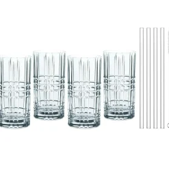 Nachtmann Highballglas & Longdrinkglas-Feel Good Longdrinkglas Med Sugrör 44,5 cl 4-pack