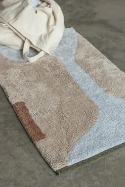 Mette Ditmer Bomulls- & Trasmattor-Figura Matta 70x150 cm, Ljusblå