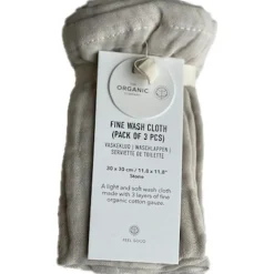 The Organic Company Handdukar & Badlakan-Fine Ansiktshanddukar 30x30 cm 3-pack, Stone