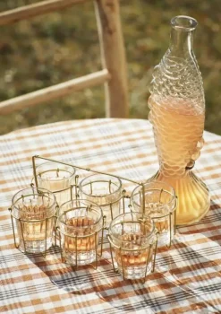 Fish Glasvas 30 cm, Blå