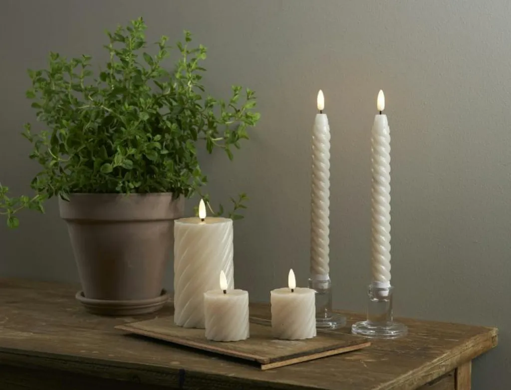 Star Trading Led-Ljus-Flamme Swirl LED Antikljus 25 cm 2-pack, Vit