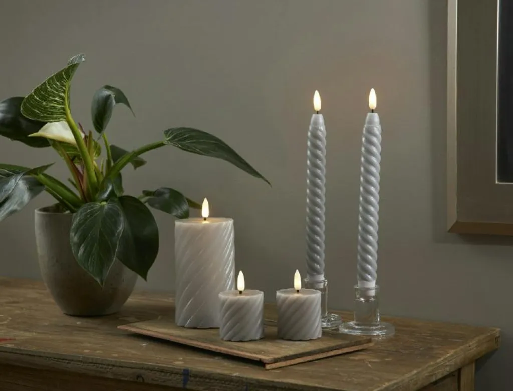 Star Trading Led-Ljus-Flamme Swirl LED Antikljus 25 cm 2-pack, Vit