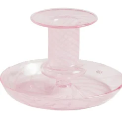 HAY Ljuslyktor-Flare Stripe Ljusstake, Rosa / Vit