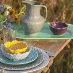 Bordallo Pinheiro Assietter-Flora Desserttallrik 23 cm, Blå