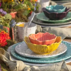 Bordallo Pinheiro Assietter-Flora Desserttallrik 23 cm, Blå