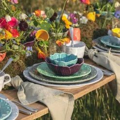 Bordallo Pinheiro Assietter-Flora Desserttallrik 23 cm, Blå