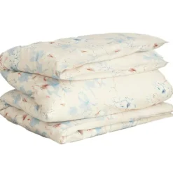 Floral Påslakan 220x220 cm, Sandvit