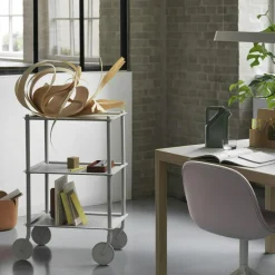 Muuto Rullvagnar Och Serveringsvagnar-Flow Serveringsvagn Hög, Taupe