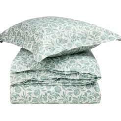 Flowers Bäddset 150x210 + 50x60 cm, Vit/Eucalyptus