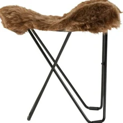 Cuero Fotpallar-Flying Goose Iceland Pall, Shorn Black/Black