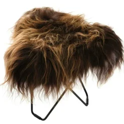 Cuero Fotpallar-Flying Goose Iceland Pall, Wild White/Black