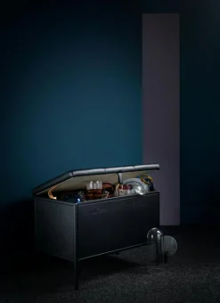 Frank Förvaringsbänk, Svart/Svart läder