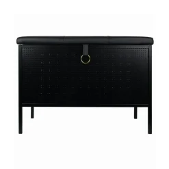 Frank Förvaringsbänk, Svart/Svart läder