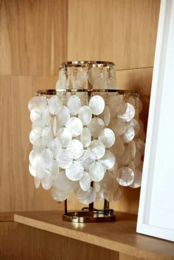 Verpan Bordslampor-FUN 2TM Bordslampa, Krom / Seashell