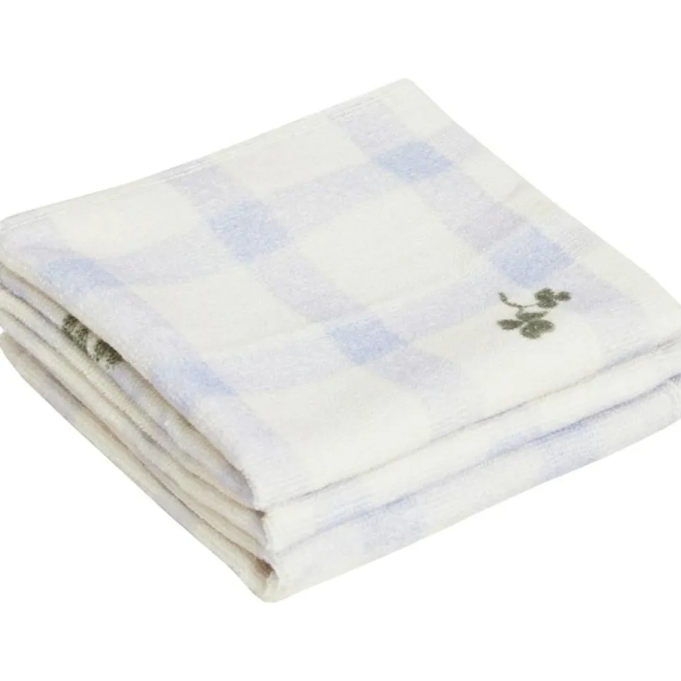 Gingham Sorrel Blue Tvättlappar 3-pack, 30x30 cm