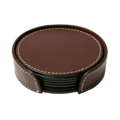 Ørskov Bordstabletter & Glasunderlägg-Glasunderlägg Rund 6-Pack, Brun