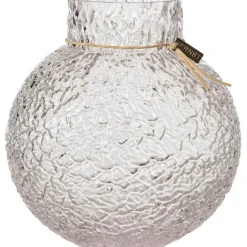 Glasvas Rund Med Mönstrad Struktur H30 cm