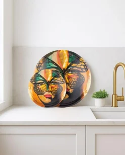 Carolina Gynning Brickor-Golden Butterfly Bricka, 31 cm