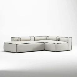 Grand Hue Loungesoffa 3-Sits Öppet Avslut Vänster, Steam White / Mine Graphite