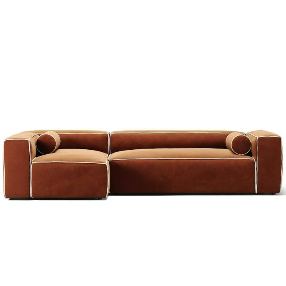 Grand Hue 4-Sitssoffa Divan Vänster, Steam White / Mine Graphite