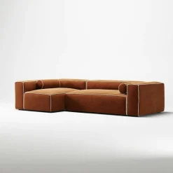 Grand Hue 4-Sitssoffa Divan Vänster, Steam White / Mine Graphite