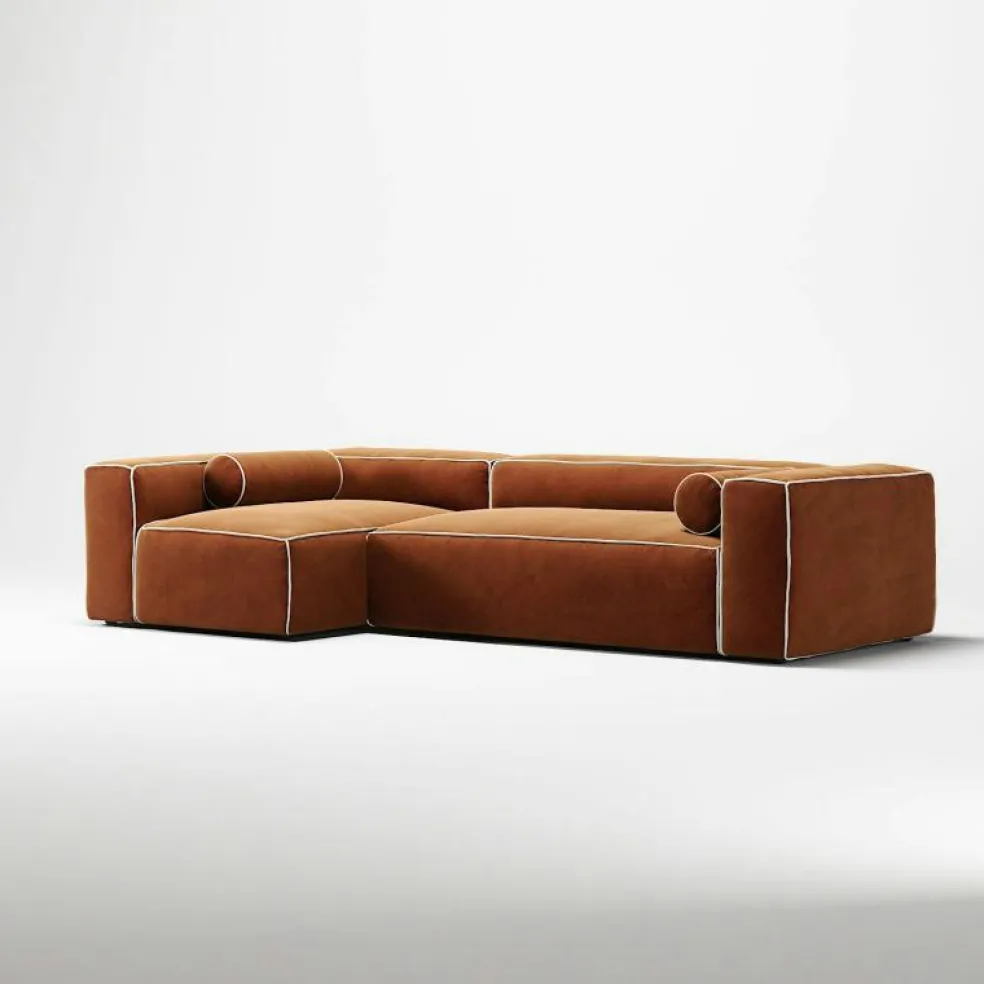 Grand Hue 4-Sitssoffa Divan Vänster, Steam White / Mine Graphite